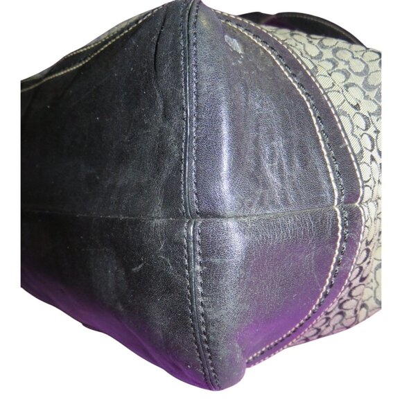 Coach 2008 Y2K Soho Black & Gray Jacquard Signature Satchel Tote Bag F10928 - Picture 9 of 12